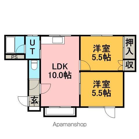 ファミール富丘(2LDK/1階)の間取り写真