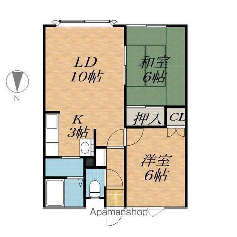 ベネッセⅡ(2LDK/2階)の間取り写真