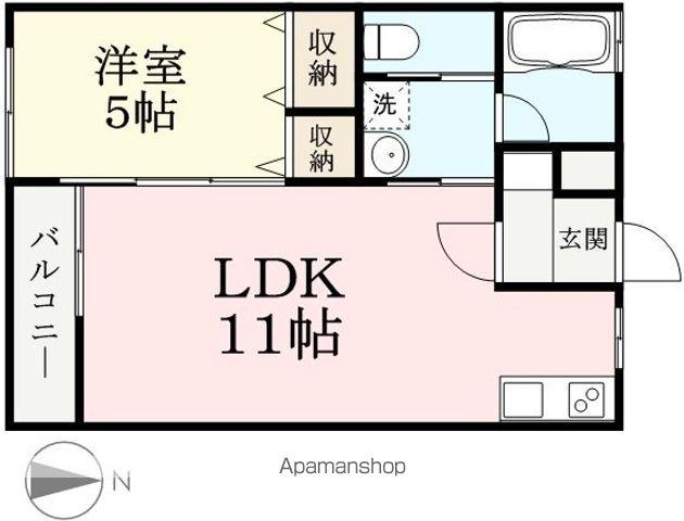 デンファーレ・エル(1LDK/1階)の間取り写真