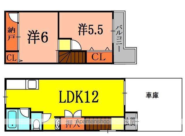 寝屋川市高柳7丁目貸家(2LDK)の間取り写真