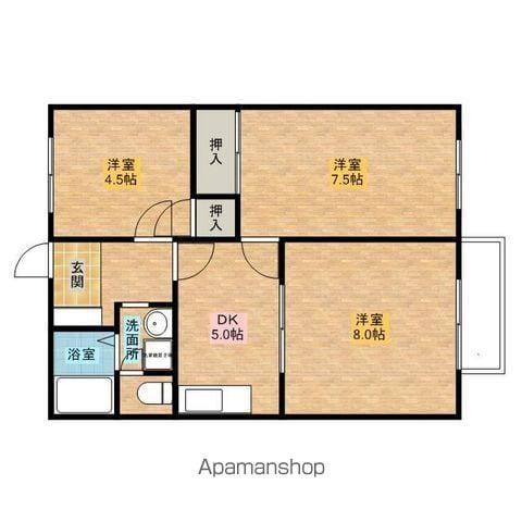 エクセルハイツ(3DK/1階)の間取り写真