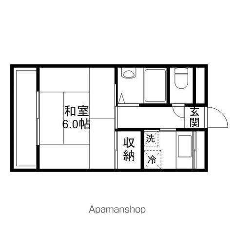 サンハイツ若里(1K/1階)の間取り写真