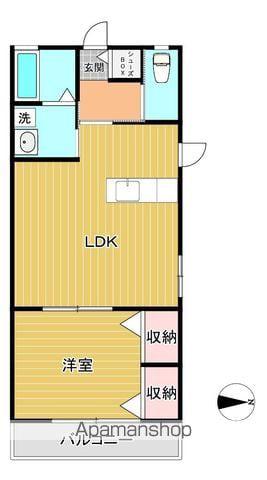 ウィズハイム駅前東A/B(1LDK/2階)の間取り写真