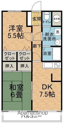 いせき館(2DK/3階)の間取り写真