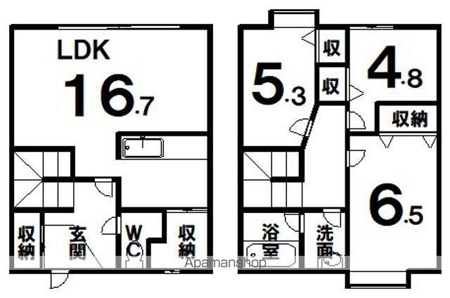 芦野タウンハウス(3SLDK/1階)の間取り写真