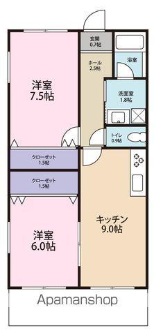 コートメルベーユ3LDK(2LDK/1階)の間取り写真