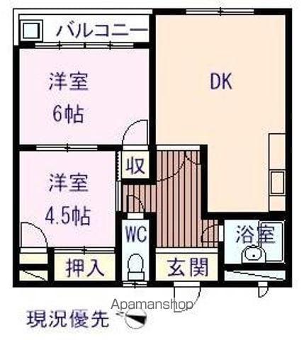 ダイヤコート新浜(2DK/1階)の間取り写真
