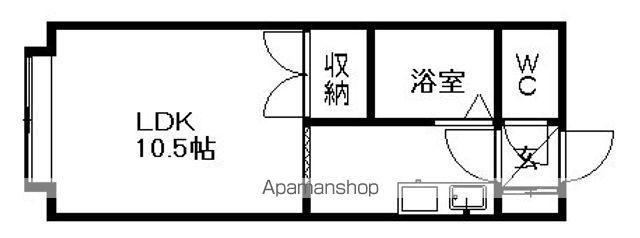パステル八軒A(1K/2階)の間取り写真