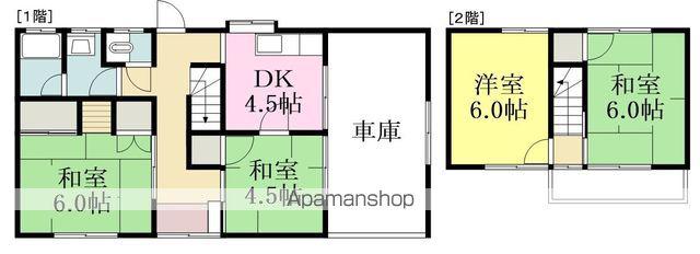 伊予鉄道郡中線 余戸駅 徒歩22分 2階建 築48年(4DK)の間取り写真