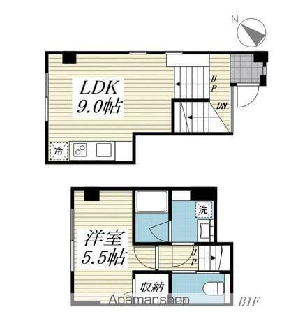 渋谷東一丁目集合(1LDK/1階)の間取り写真