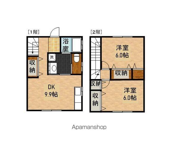 メゾンプラム(2DK/2階)の間取り写真