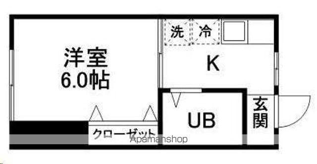 ピースフル仙台駅北(1K/1階)の間取り写真