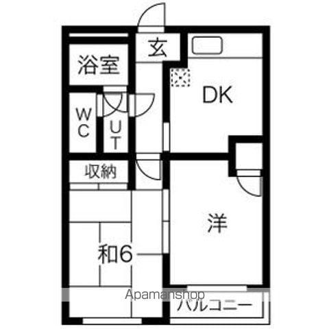 コーポラス市川(2DK/3階)の間取り写真