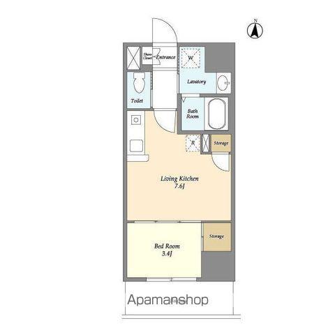 アクシーズタワー川口Ⅷ(1DK/3階)の間取り写真