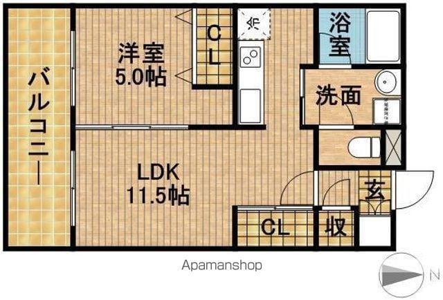 シルヴァーノ(1LDK/2階)の間取り写真