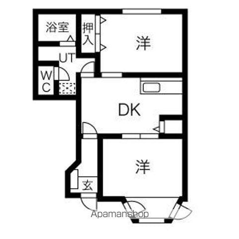 サンフォレスタ21(2DK/1階)の間取り写真