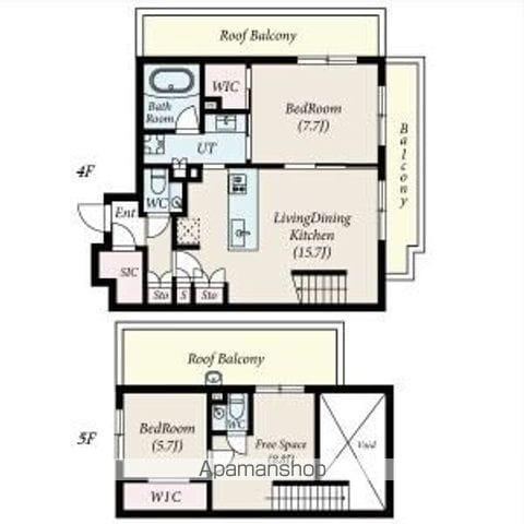 コンポジット新宿柏木(2SLDK/4階)の間取り写真