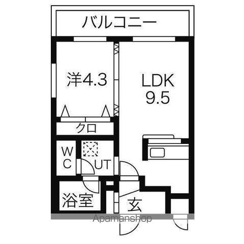 MAHALO OHASHI HOKUDAI(1LDK/1階)の間取り写真