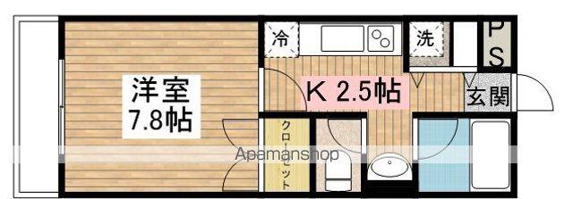 ベルヴュー(1K/2階)の間取り写真