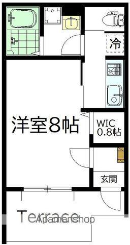 ヴァンベール松原(1K/1階)の間取り写真