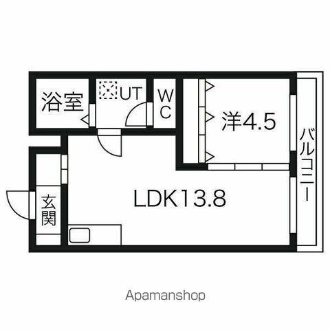 メゾン和幸(1LDK/2階)の間取り写真