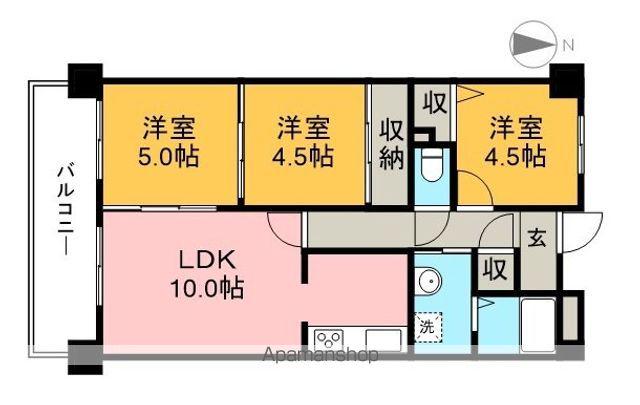 第一レジデンス(3LDK/2階)の間取り写真