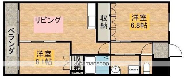 ムーンライトA(2LDK/2階)の間取り写真