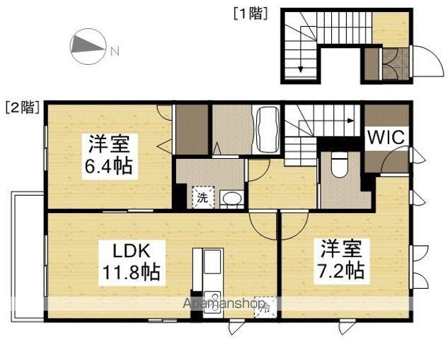 ボヌールⅠ(2LDK/2階)の間取り写真