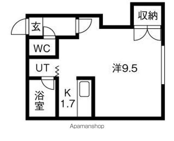 シャレー弐番館(1K/1階)の間取り写真