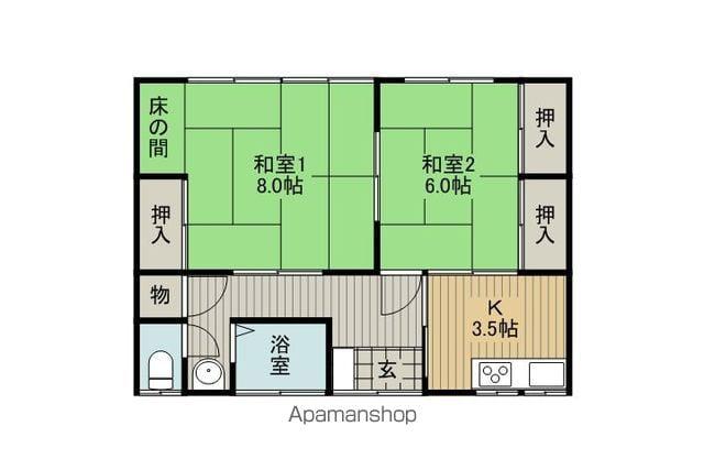 中央本線 茅野駅 徒歩36分 1階建 築49年(2K)の間取り写真