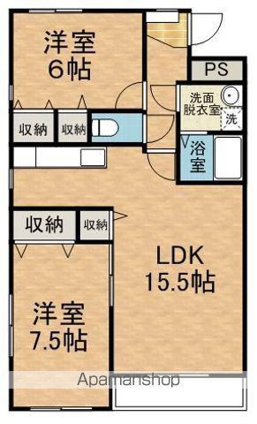 CASAOXIV(2LDK/2階)の間取り写真