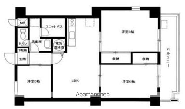 ライオンズマンション博多(3LDK/13階)の間取り写真