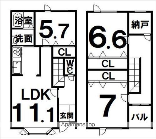 サンリットA(3LDK)の間取り写真