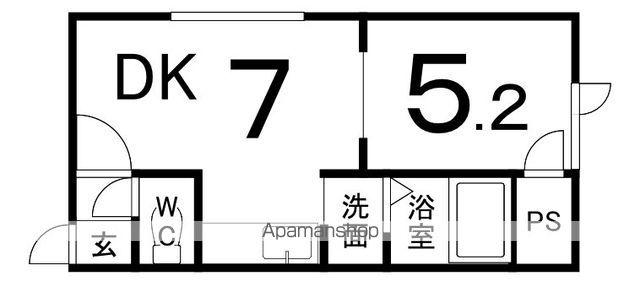 グリーンハイツ文苑(1DK/2階)の間取り写真