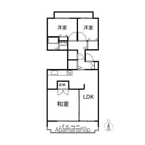 朝陽団地D棟(3LDK/4階)の間取り写真