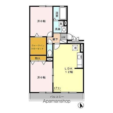 ロビンストリーム(2LDK/3階)の間取り写真