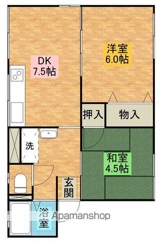 エクセレントTAKA A棟(2LDK/2階)の間取り写真