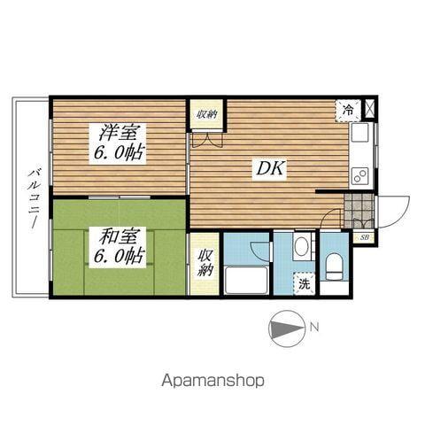 レオドール府中(2DK/1階)の間取り写真