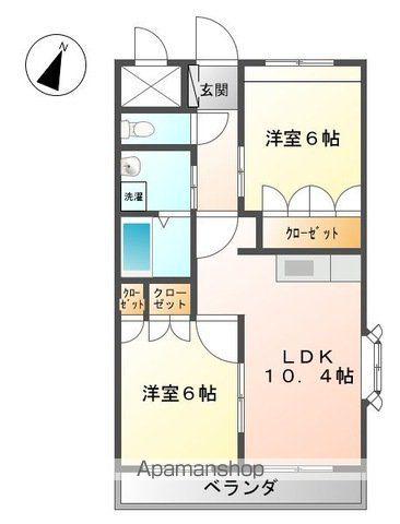 レゾネイト・セゾン22(2LDK/2階)の間取り写真