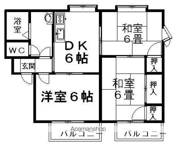レジデンス山越A棟(3DK/2階)の間取り写真