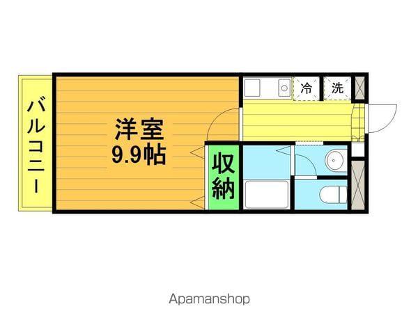 プレシア(1K/4階)の間取り写真