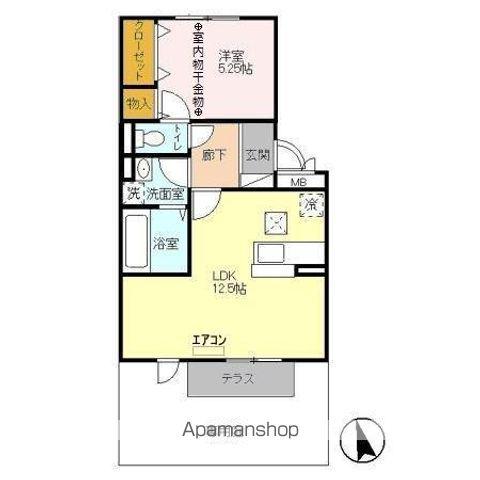 パンフレール(1LDK/1階)の間取り写真