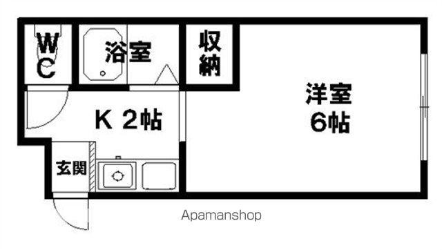 グリーンゲイブルズ(1K/1階)の間取り写真