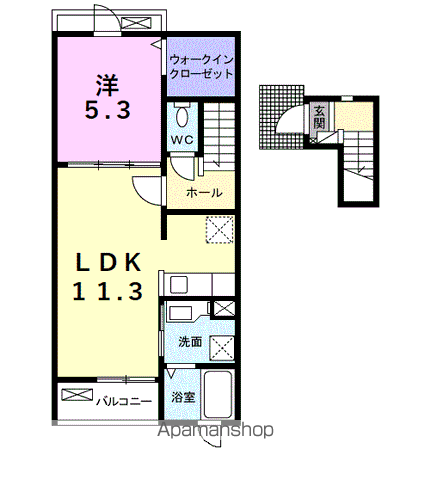 フローラ(1LDK/2階)の間取り写真