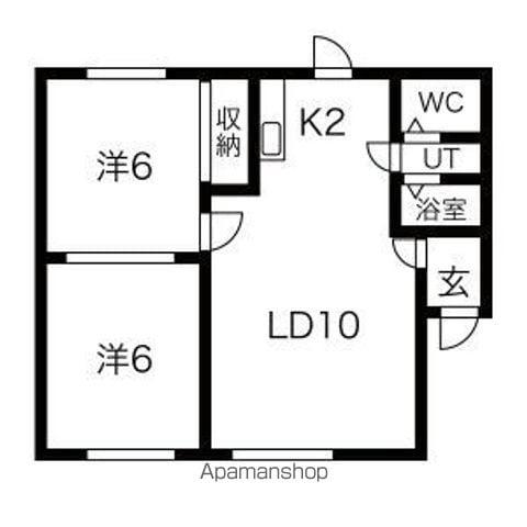 ハイツフェリス(2LDK/1階)の間取り写真