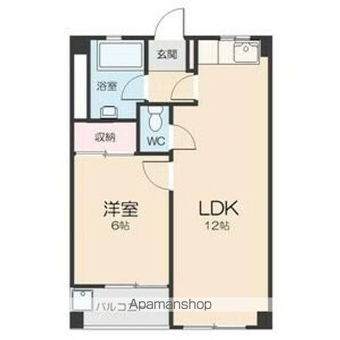 太都ビル(1LDK/5階)の間取り写真