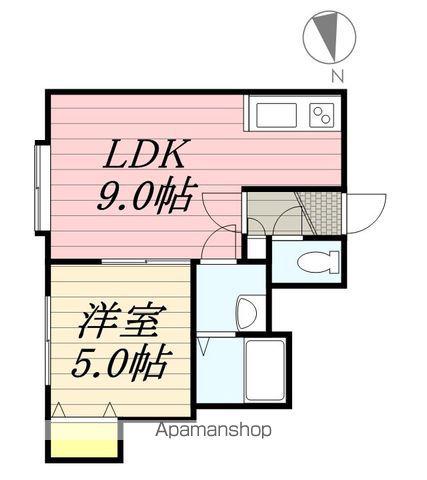 ビーブルー(1LDK/1階)の間取り写真