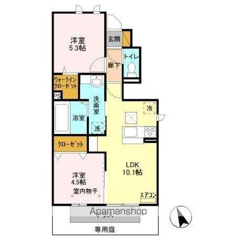 ホワイト・サラ(2LDK/1階)の間取り写真