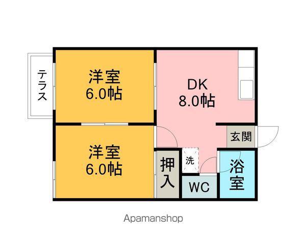 シティコーポセブン(2DK/1階)の間取り写真