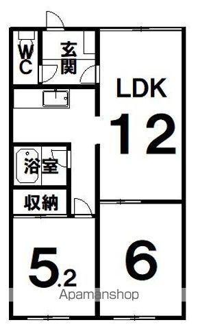 ハイツコバヤシ(2LDK/2階)の間取り写真